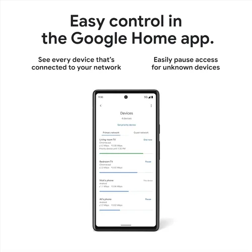Vista 7 de Google Nest WiFi Pro - Wi-Fi 6E - Sistema Wi-Fi confiable para el hogar con velocidad rápida y cobertura para todo el hogar - WPS - Enrutador