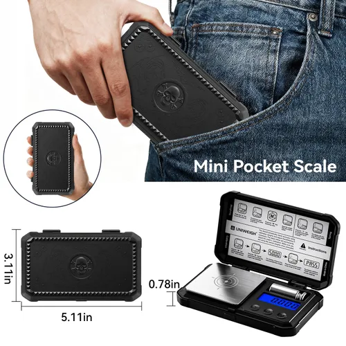 Vista 7 de UNIWEIGH Escala de miligramo 1.76 oz/0.00 oz de alta precisión mg Escala Digital jewelry scale LCD/Tare,6 units,Micro gram scale for
