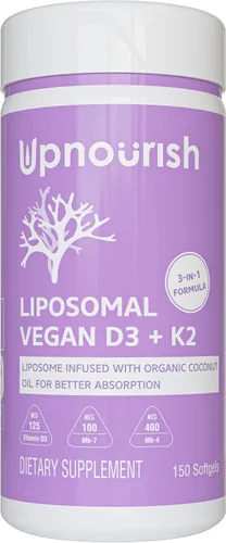 Vista 9 de UpNourish Vitamina K2 MK7 liposomal 180 mcg - 180 suplementos de vitamina K2 para mujeres y hombres - VIT K2 MK-7 con alta absorción