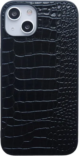 Vista 4 de Funda para iPhone 11 para mujer, funda de piel sintética de cocodrilo de piel de charol, moda clásica para iPhone11 de 6.1 pulgadas, color negro