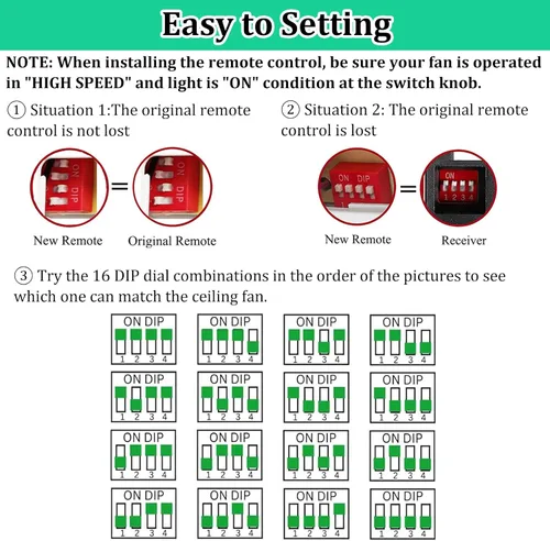 Vista 9 de Ventilador de techo de 3 velocidades con control remoto e interruptor de atenuación Combinación 2 en 1 de luz y control de pared, compatible