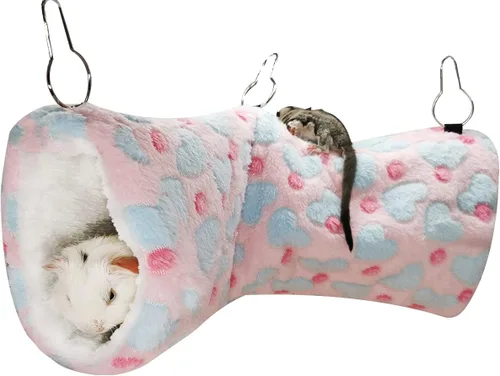 Vista 9 de LEFTSTARER Accesorios para conejillos de indias, accesorios para jaula de planeador de azúcar, juguetes para ratas de hámster, hamaca, hurón, túnel