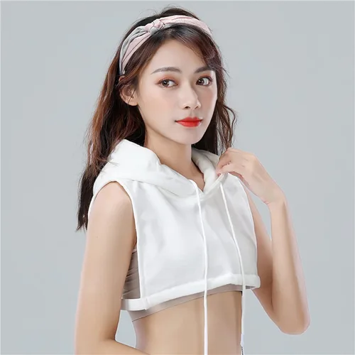 Vista 2 de Collar falso desmontable para mujer, media camisa, con correas ajustables