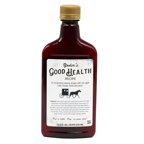 Vista 8 de Yoder's Good Health Receta Complejo de vinagre de sidra de manzana - 25 oz Tónico de hierbas Amish Harvest con jugo de saúco, hierbas orgánicas