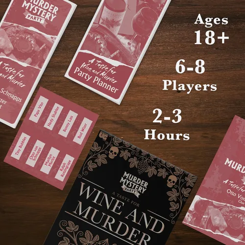 Vista 6 de Murder Mystery Party, A Taste for Wine & Murder, Murder Mystery Party Game to Host Your Own Murder Mystery Night
