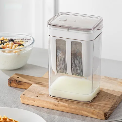 Vista 4 de MagiDeal Colador de yogur, colador de alimentos, herramientas de cocina, reutilizable, filtro de yogur casero, taza de filtro de leche de soja