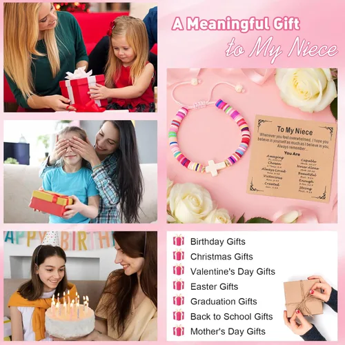 Vista 23 de Regalos navideños para niños, niñas adolescentes, mujeres, linda pulsera de cruz para niñas, regalos de Navidad cristianos para mujeres, ideas