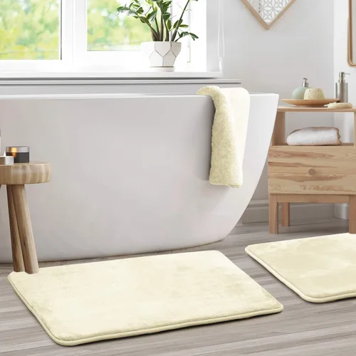 Vista 39 de Clara Clark Alfombra de Baño 24" x 17" - Alfombras de Baño, Tapete de Baño de Espuma Viscoelástica, Afelpado, Acogedor, Ultra Suave, Antideslizante