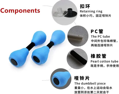 Vista 6 de Davidmay's Gift - Mancuernas de espuma para ejercicio aeróbico acuático, resistencia para piscina, 1 par, equipo de ejercicios de fitness