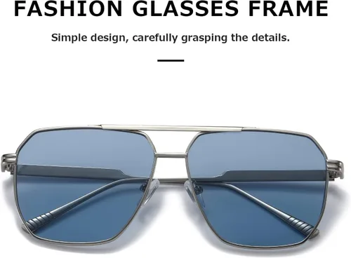Vista 4 de kimorn Gafas de sol polarizadas para mujer y hombre, retro, de gran tamaño, cuadradas, vintage, clásicas, grandes, de metal, K1221