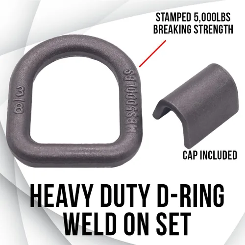 Vista 2 de BoxerTool Ancla de amarre de anillo en D soldado de 3/8" de alta resistencia - Ancla de amarre de 5,000 LBS para cama de camión - Anillos en D