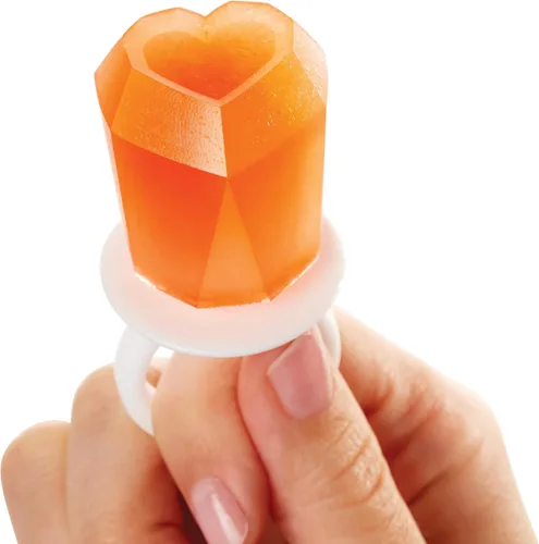 Vista 7 de ZOKU Moldes para anillos – 8 moldes de silicona para paletas con palitos de anillo reutilizables, hace que las paletas de hielo en forma de gemas