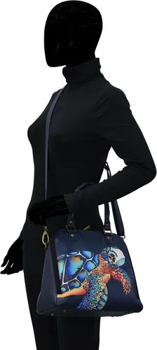 Vista 4 de Anna by Anuschka Hand-Painted Leather Organizer Satchel
