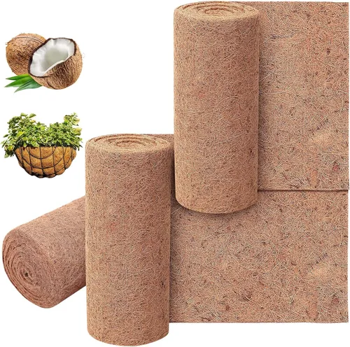 Vista 8 de Jetec Revestimientos de coco para macetas, 12 x 120 pulgadas, cesta de flores de coco natural, alfombra de reptiles, tapete de fibra, decoración