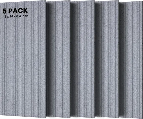 Vista 47 de TO-TH Juego de 4 paneles de pared insonorizados de 47.2 x 23.6 pulgadas con aspecto de madera, absorben el sonido, paneles acústicos grandes