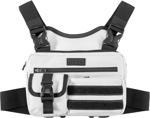 Vista 10 de Fitdom Paquete de Pecho Deportivo Utilitario Inspirado en Táctica. Bolsa de Pecho Para Hombres Con Soporte Para Teléfono Incorporado. Este Chaleco