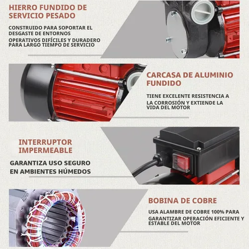 Vista 3 de Trupow Bomba extractora de transferencia de combustible eléctrico de autocebado para diesel, queroseno y aceite de 110V CA 15GPM