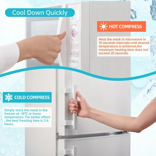 Vista 8 de Máscara refrescante para ojos fríos, máscara de compresión para ojos hinchados, reutilizable para ojos hinchados, gel de hielo para ojos cansados