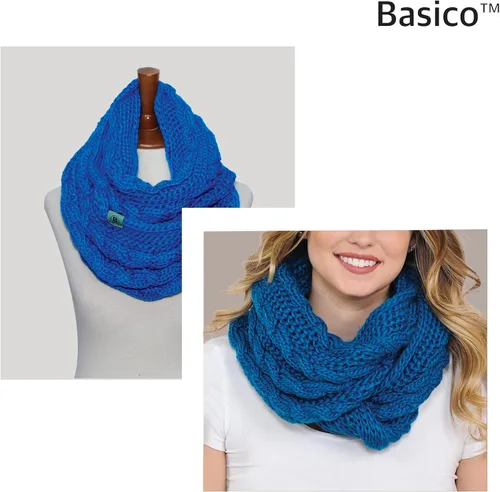 Vista 4 de BASICO Infinity Scarf Bufanda de punto de ganchillo de invierno en talla única