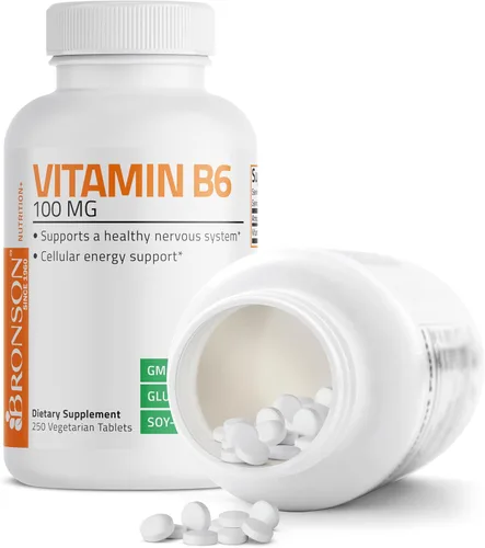 Vista 4 de Bronson Vitamina B6 100mg Suplemento Premium de Vitamina B6, 250 Tabletas