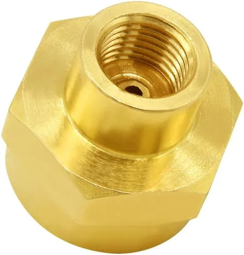 Vista 3 de Hooshing Adaptador de Repuesto de Botella de Gas Propano de 1 Libra con Rosca Hembra NPT de 1/4 Pulgada de Latón Sólido