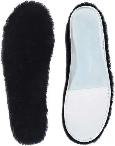 Vista 9 de ABUSA - Plantillas de piel de oveja para mujer, con insertos de forro polar de lana gruesa de alta calidad, acogedoras y esponjosas, talla 6