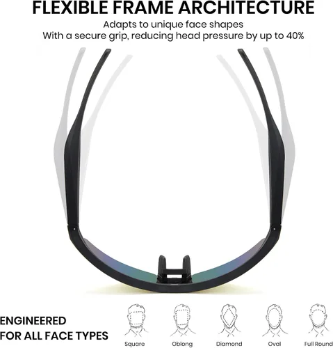 Vista 6 de Cyxus Gafas de sol deportivas inteligentes con Bluetooth UV400 para hombres y mujeres Altavoces de música de oído abierto, micrófono incorporado