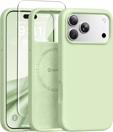 Vista 51 de GONEZ Funda magnética para iPhone 12 Case / 12 Pro Case, compatible con MagSafe, [protector de pantalla + protector de lente de cámara], funda
