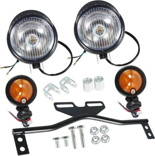 Vista 8 de labwork Barra de luz antiniebla direccional para motocicleta con soporte y señal de giro Cromo