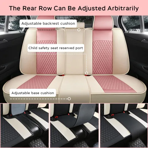 Vista 4 de Juego completo de fundas de asiento de automóvil para S1, protector de cuero impermeable, antideslizante, funda de cojín para vehículo, color beige