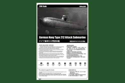Vista 5 de Hobby Boss Kit de construcción de modelo de barco submarino de ataque tipo 212 de la marina alemana