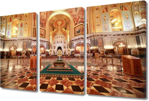 Vista 108 de TUMOVO Decoración de pared de iglesia cristiana de 3 paneles, imágenes de la resurrección de Jesús para sala de estar, dormitorio, cocina