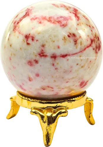 Vista 24 de Amazing Gemstone Bola de cristal de Amazonita con soporte, bolas de meditación de esfera de cristal de 2 pulgadas para brujería y bolas decorativas