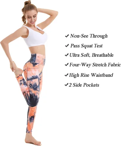 Vista 5 de iniber Pantalones de yoga de cintura alta con bolsillos para mujer, elásticos en 4 direcciones, suaves, para correr, entrenamiento, pantalones