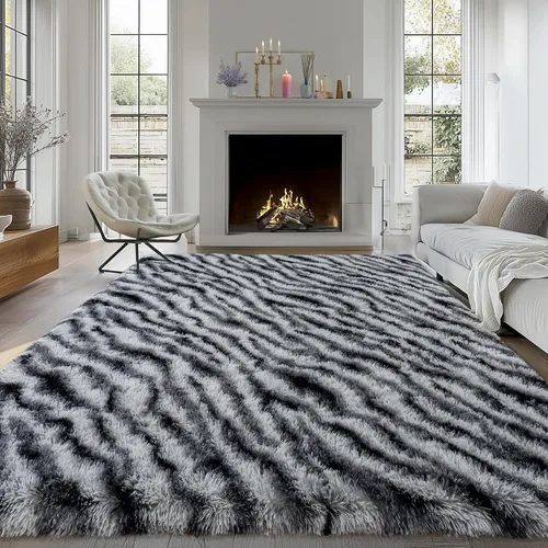 Vista 34 de Alfombras lanudas para dormitorio, sala de estar, dormitorio universitario, habitación de niños, decoración, alfombra suave y moderna