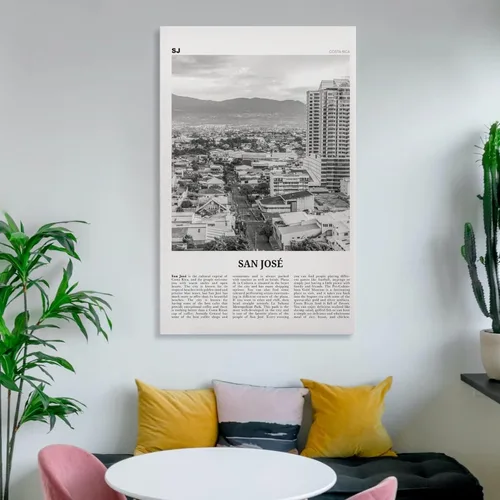 Vista 6 de Impresión de San José en blanco y negro de Costa Rica, arte de pared de San José, póster de San José, foto de San José, póster artístico en lienzo