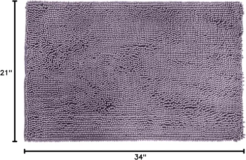 Vista 3 de Amazon Basics - Alfombra antideslizante de microfibra absorbente y mullida para baño, 21" x 34", color lavanda
