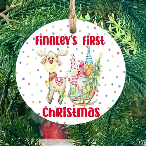 Vista 2 de Adornos personalizados para árbol de Navidad para niños, niña bebé, niño, niño pequeño, adorno de Feliz Navidad 2025, regalos navideños
