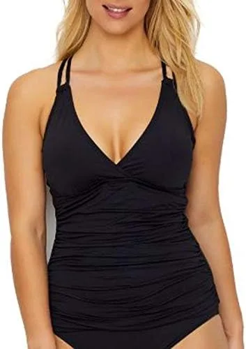 Vista 5 de La Blanca Traje de baño tankini con espalda cruzada y aros de Island Goddess para mujer