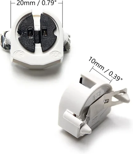 Vista 2 de Othmro Enchufes de luz, 10 unids T5 sostenedor, 2A PC de plástico AC 500 V 100 grados de luz fluorescente, F288A Base de una sola cabeza lápida