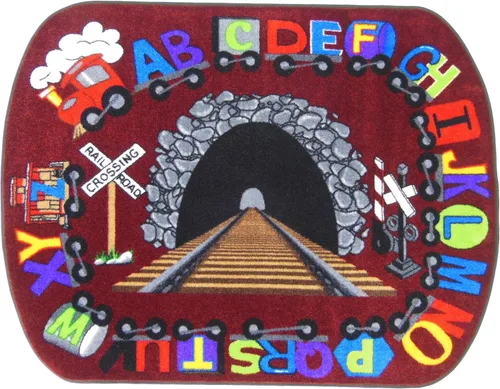 Vista 13 de SAFECASTLE Alfombra para niños de 5 pies 4 pulgadas x 7 pies 8 pulgadas, alfa con actitud, alfombra educativa de aprendizaje ABC para aulas, salas