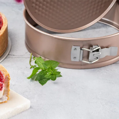Vista 8 de HAPPIELS Molde desmoldable antiadherente para cheesecake de 8 pulgadas Libre de PFOA y BPA, molde desmoldable no tóxico para pasteles Los