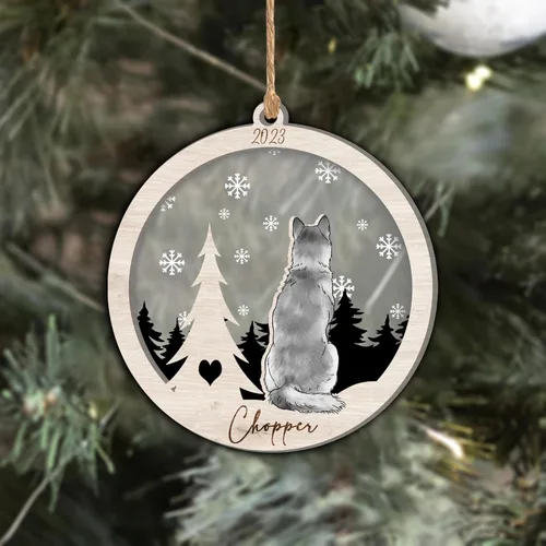 Vista 264 de Nazenti Adorno de Navidad conmemorativo personalizado, regalo personalizado de recuerdo de perro, condolencias por pérdida de mascotas, sabueso