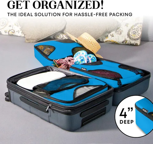 Vista 6 de Stratton Juego de 5 cubos de embalaje organizadores de equipaje de viaje con bolsa de lavandería