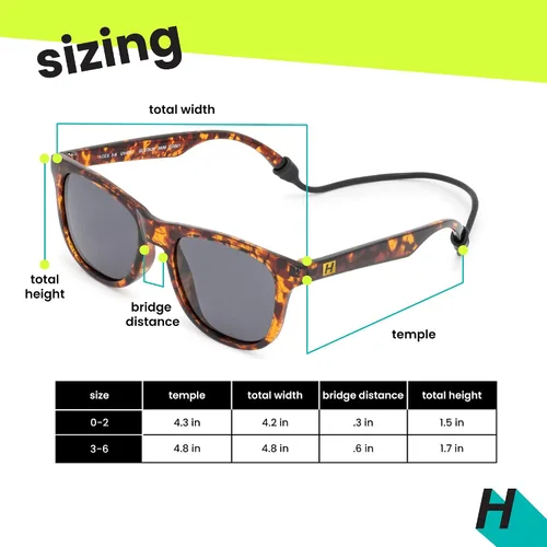 Vista 5 de Hipsterkid Polarized Baby Sunglasses with Strap for InfantToddler Flexible Frame, 100% UV Protection - Wayfarer, Ages 0-2
