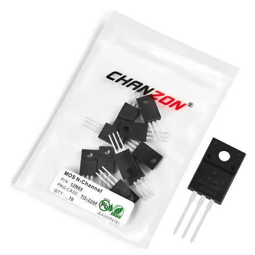 Vista 11 de Chanzon 2N60 TO-220AB NMOS MOS N-Channel Power MOSFET Transistor, alto voltaje y corriente nominal, (paquete de 10 unidades)