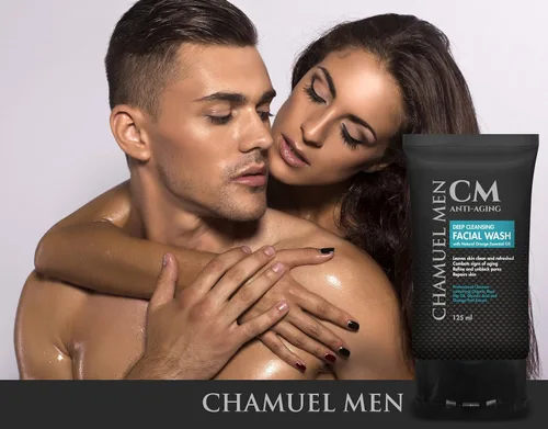 Vista 6 de CHAMUEL MEN Limpiador facial antienvejecimiento: limpieza profunda y exfoliante para hombre combate el acné y las arrugas con rosa mosqueta