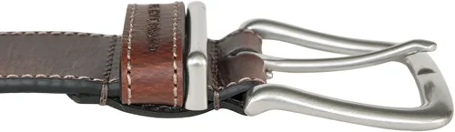 Vista 2 de Lucky Brand Cinturón de cuero cosido para hombre Clásico Casual Vestido Todos los días Western Hebilla de metal