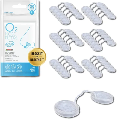 Vista 16 de Filtros de nariz O2 con filtración 3M, pantallas nasales para alergias, polvo y humo, filtros nasales sin drogas y sin látex, protección invisible