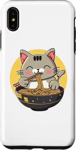 Vista 11 de Funda para iPhone 12/12 Pro Ramen Cat Kawaii Anime Merch Japonés Divertido Neko Noodle Bowl Case